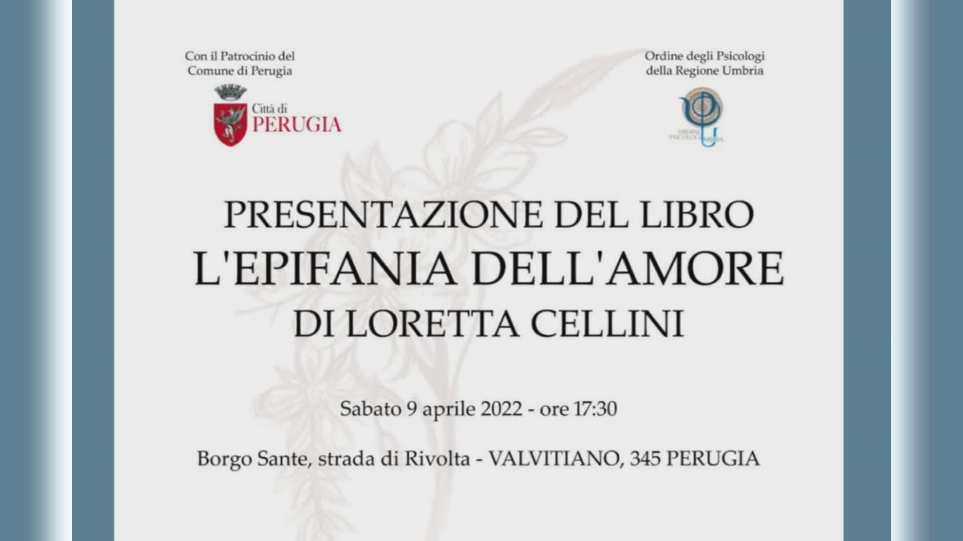 Sabato la presentazione del libro ‘L’epifania dell’amore’