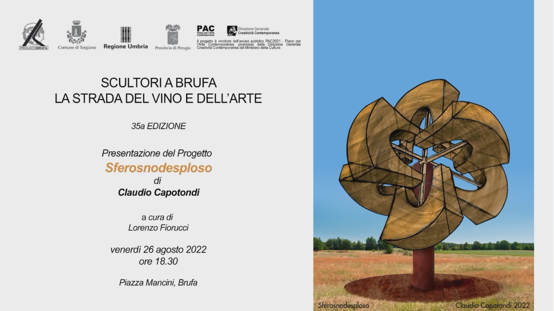 Parco di Brufa, domani inaugurazione opera Capotondi