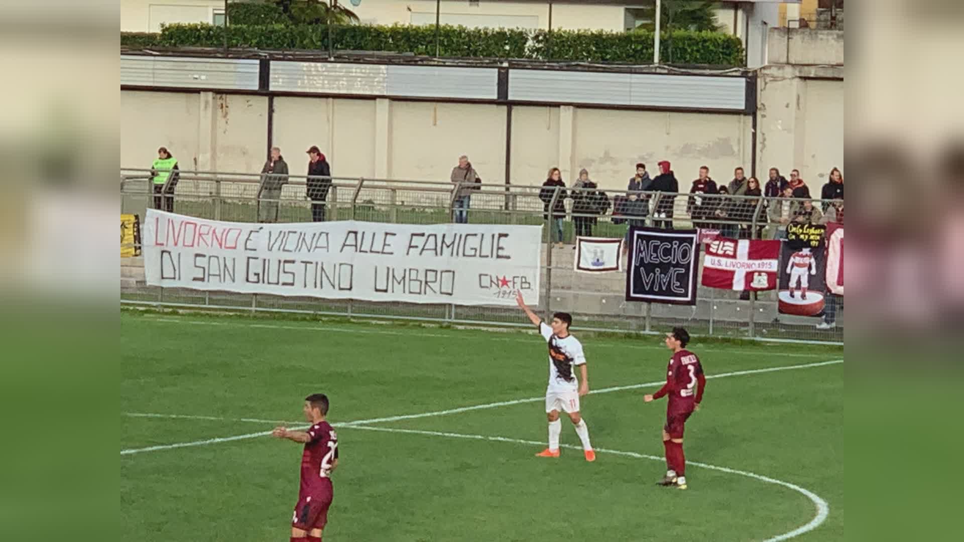 Serie D, vince Orvietana. A Trestina striscione livornese per vittime