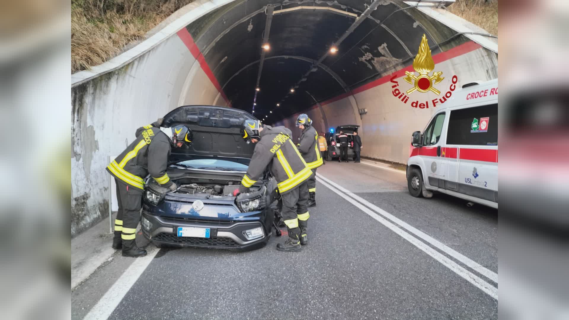 Incidente stradale visino a galleria Colle del Prete