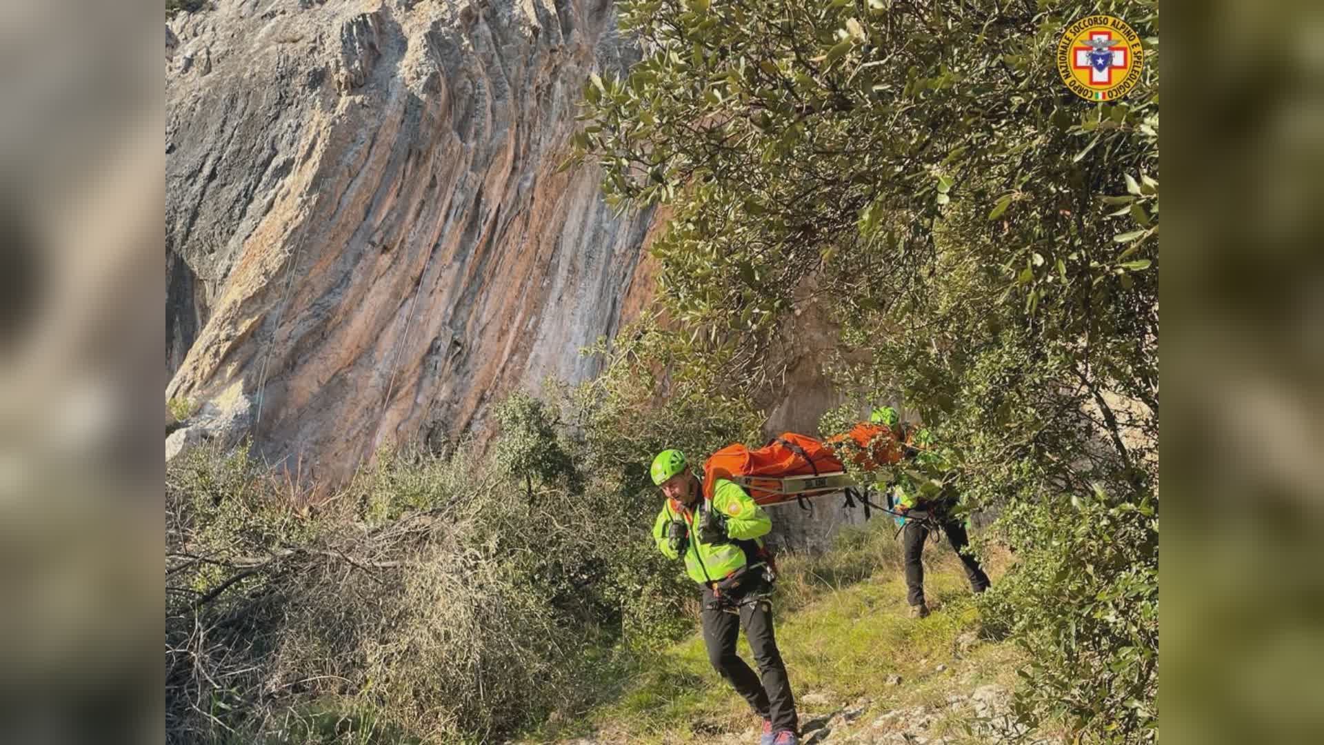 Climber si fa male al Gabbio, soccorso dal Sasu