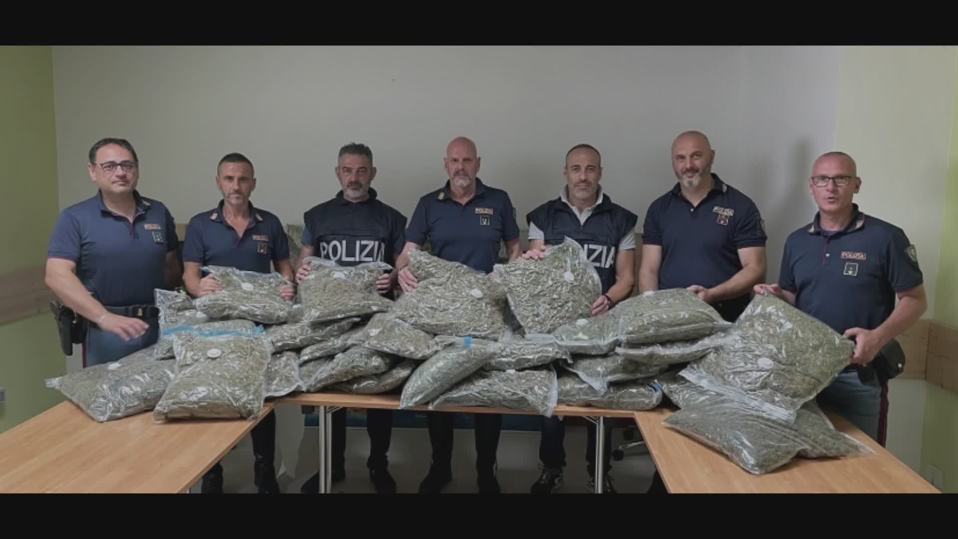 Sequestrati dalla Polizia di Stato oltre 60 Kg di marijuana