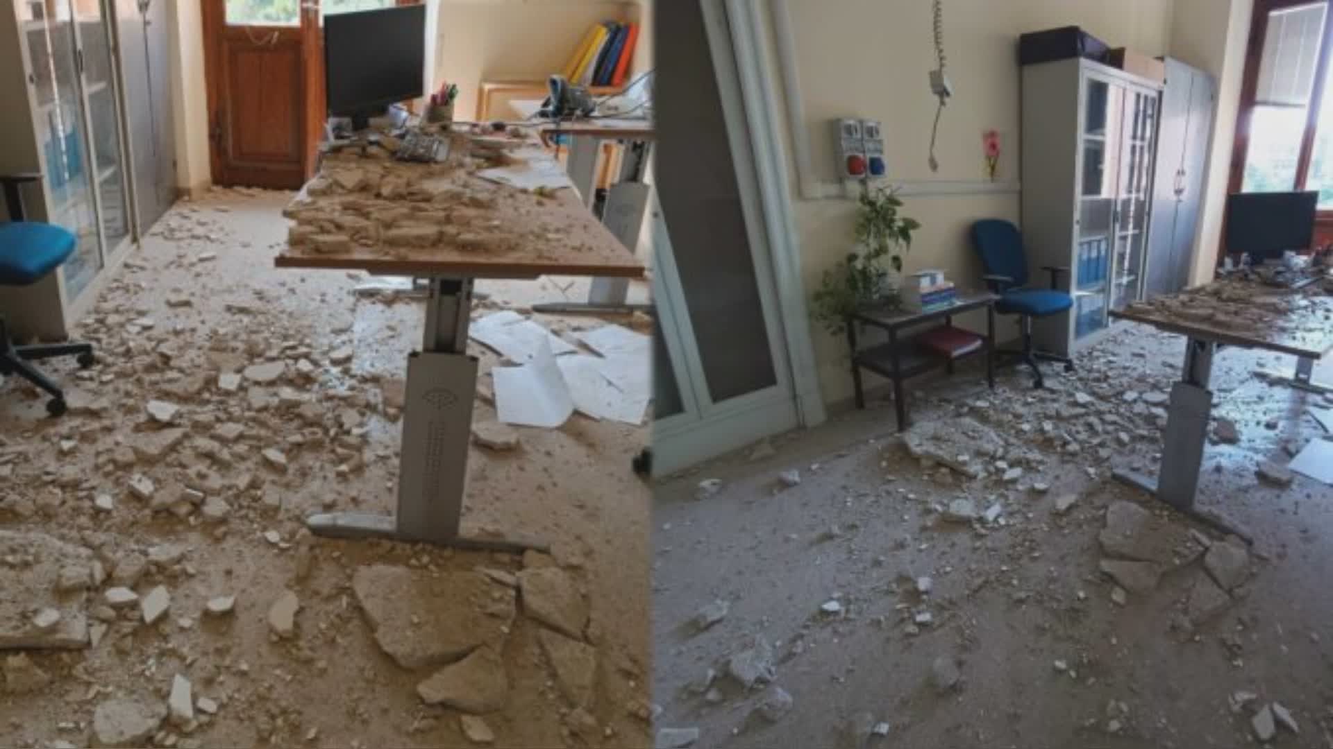 Maxi caduta di calcinacci all’interno della palazzina Usl1