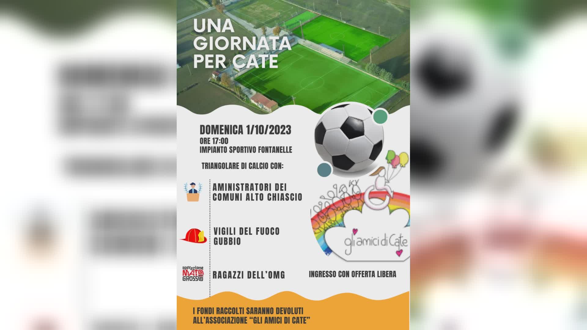 “Una giornata per Cate”: a Fontanelle calcio e solidarietà