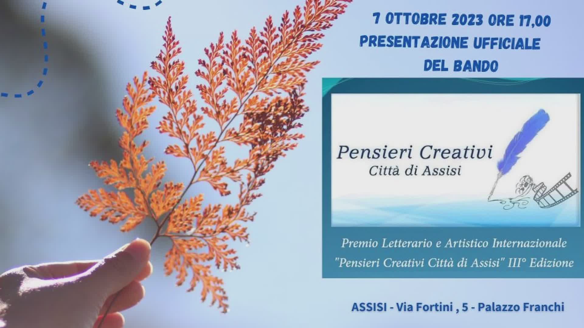 Sabato prossimo il bando di “Pensieri Creativi”