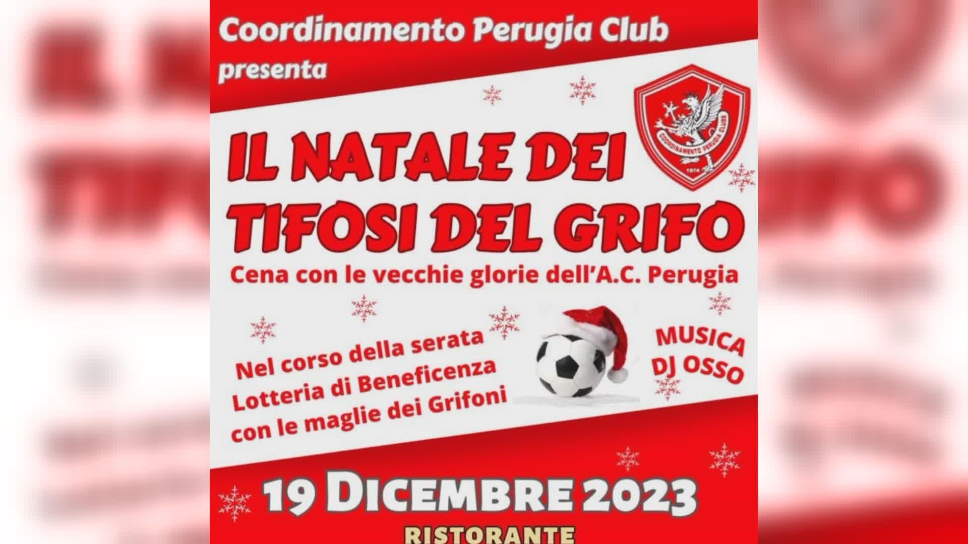 Centro Coordinamento Perugia: festa natalizia senza club e squadra