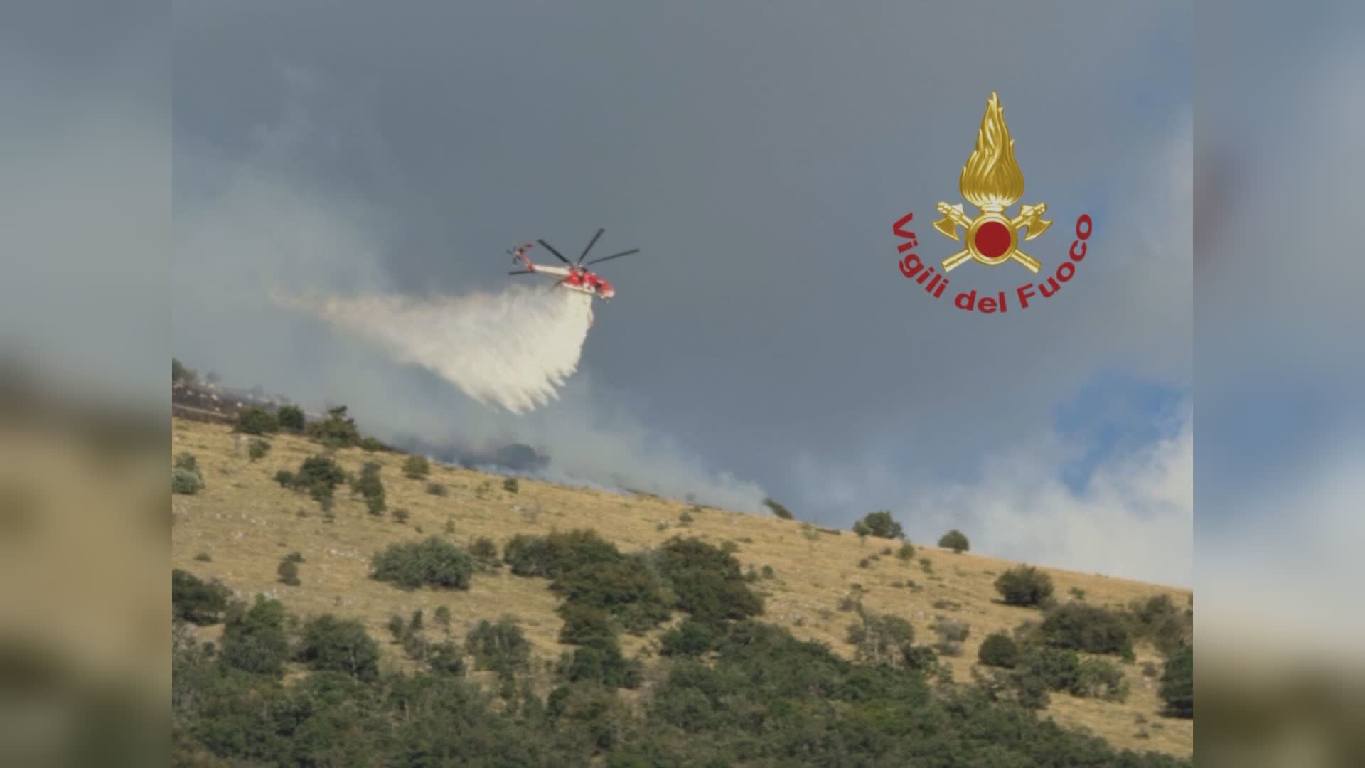 Incendio bosco al parco nazionale dei Monti Sibillini. Intervento VVF