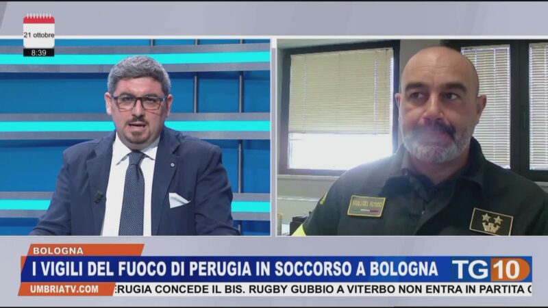 “L’impegno dell’Umbria per Bologna”: Sciurpa (VVFF) al Tg Mattina