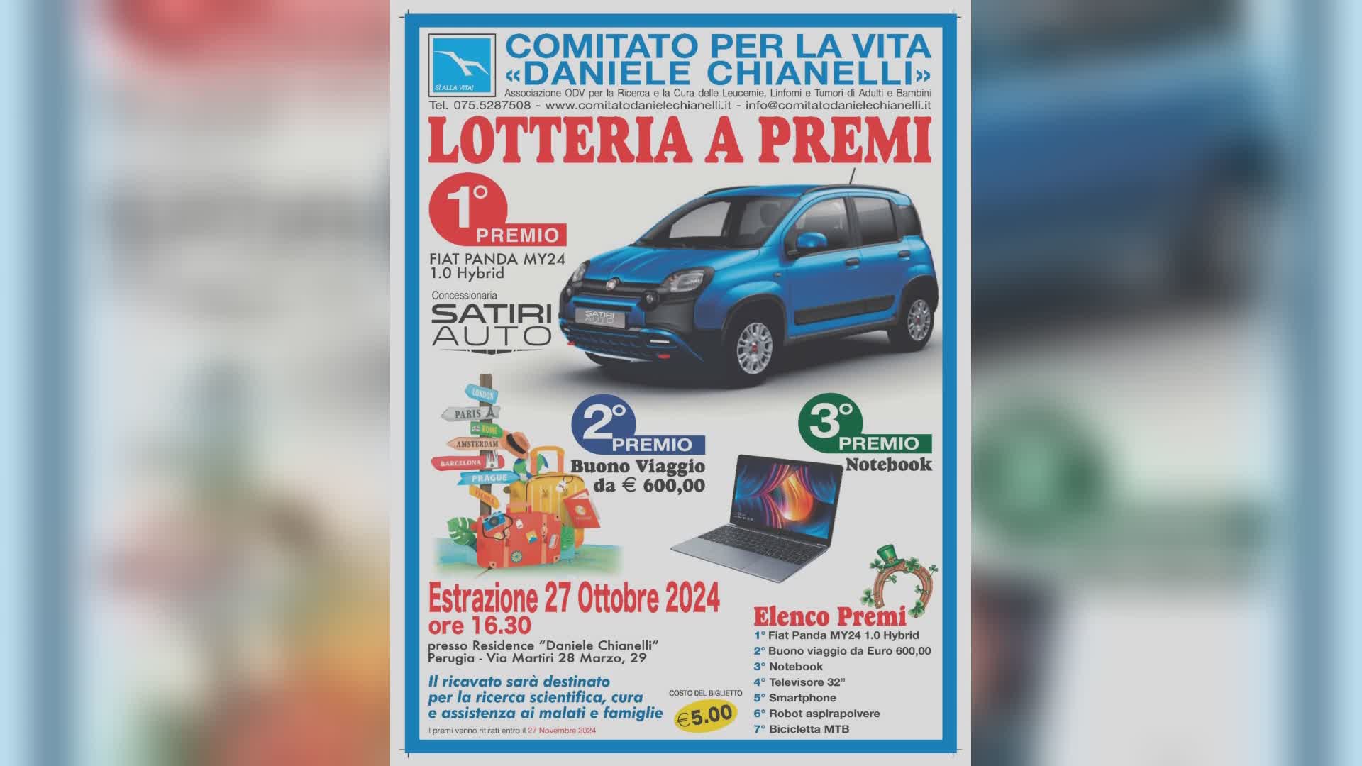 Torna la Lotteria del Comitato “Daniele Chianelli”