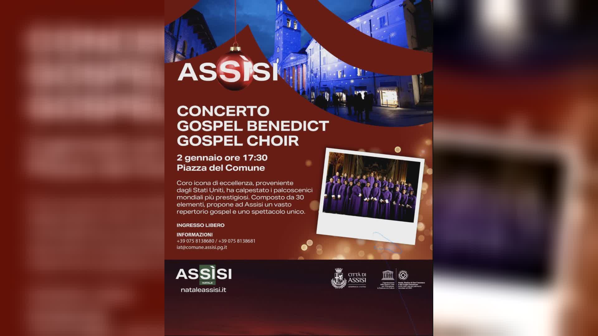 Assisi pronta ad ospitare concerto Gospel Benedict: oggi alle 17:30