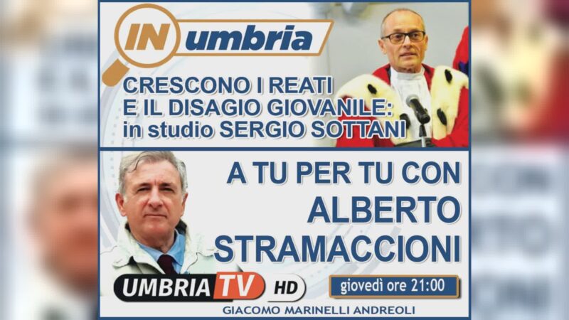 Reati, disagio giovanile e politica stasera a “In Umbria”