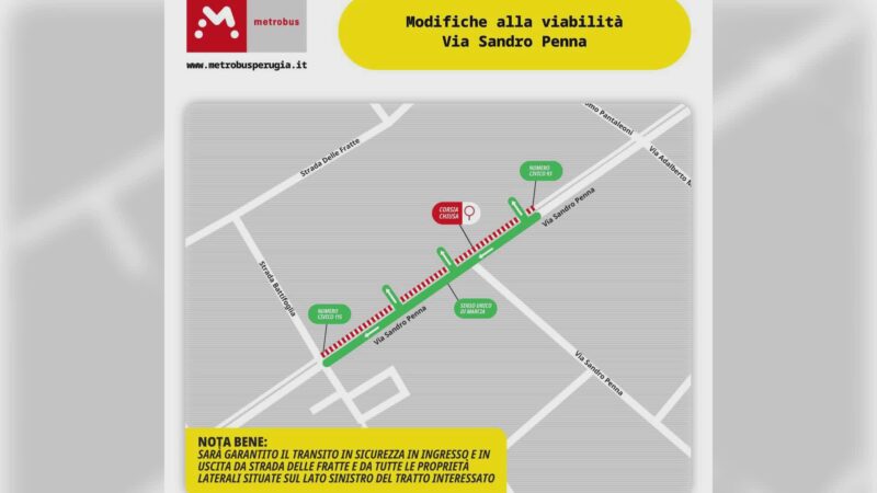 Metrobus: modifiche alla viabilità in via Penna