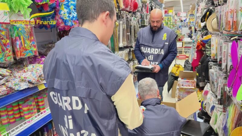 Guardia Finanza sequestra oltre 2500 articoli carnevale non sicuri