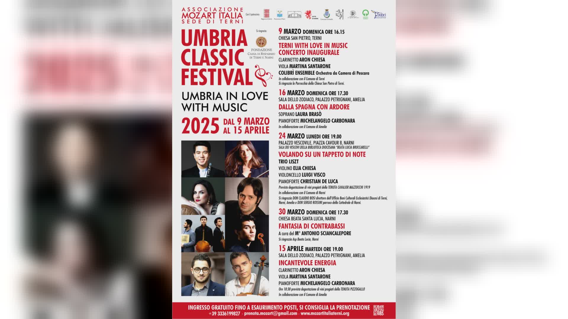 Al via ‘Umbria Classic Festival’. Dal 9 marzo fino 15 aprile